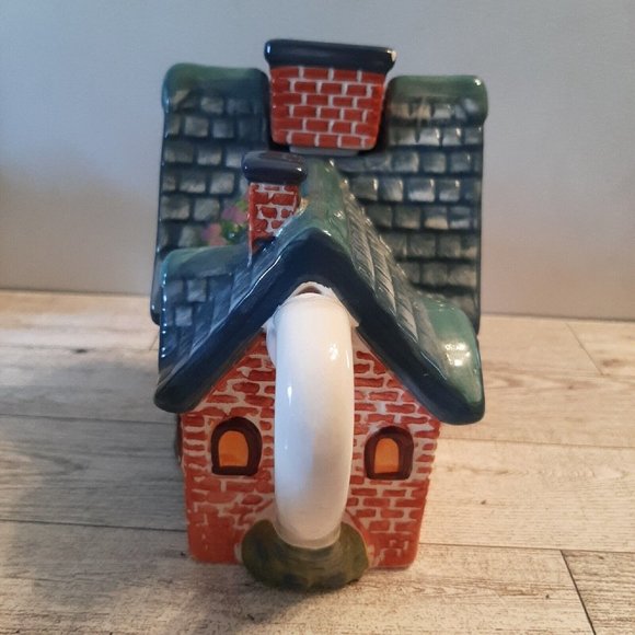 Thomas Kincade Everetts Cottage Red Brick House Teapot Ceramic 2005 As Is - Picture 4 of 13